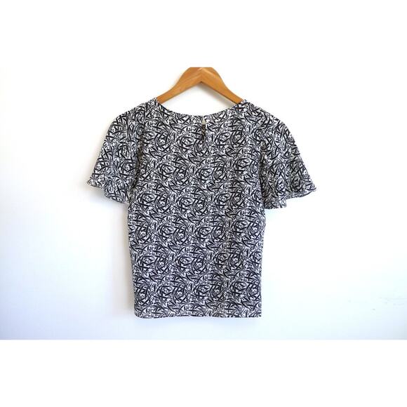 WEEKEND MAX MARA Silk Flutter Sleeve Shirt Blouse Top Neiman Marcus 0 XS $425 - Picture 7 of 11